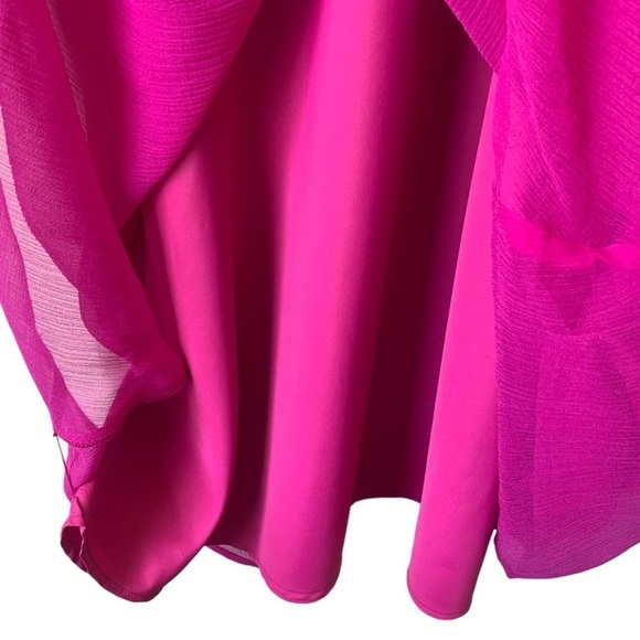 J. Crew Sophia 100% Silk Chiffon Pink Purple Wrap Bodice Lined Dress Size 10 - Picture 6 of 11